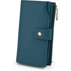 Femme Portefeuille Blocage Rfid En Pu Cuir Avec Bracelet Grande Capacité(21 Emplacements De Cartes) Poche Intérieure Convient Aux Portables 5.5 - Neuf