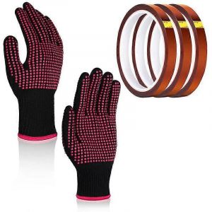 Gants R&eacute;sistants &Agrave; La Chaleur Et 3 Rouleaux 10mm X33m 108ft Bande De Presse &Agrave; Chaud Gants R&eacute;sistants &Agrave; La Chaleur Gant Bande Thermique Bande De Sublimation - Neuf