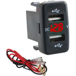 12V-24V Voiture 4.2A Prise Usb Double Prise De Chargeur De Chargeur De Voltm&egrave;tre Pour Toyota (Color : Red) - Neuf