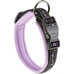 Eryi-Collier Chien Sport Dog, Collier Pour Chien De Taille Petite, Rembourrage Doux, Coutures Réfléchissantes, Étiquette Pour Le Nom De L'animal, Reglable, Taille: 1,5 Cm (25-35 Cm), Violette - Neuf