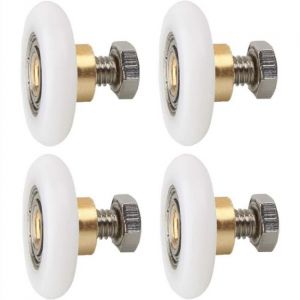27 mm 4 pièces Roulette Porte de Douche, Roues de Rechange pour Porte de Douche Roulettes de Rechange pour Porte de Douche RainuréE avec vis Diamètre 27 mm - Neuf