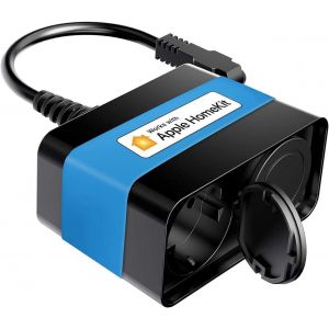 Multiprise Connectée (Type F), Prise Extérieure Étanche Ip44 Compatible Avec Homekit, Siri, Alexa, Et Google Home, Multiprise Intelligente Wifi Avec Contrôle À Distance Et Commande[MAT790902] - Neuf