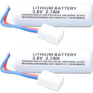 Lot de 2 batteries d'alarme BAT04 BATLi04 compatibles avec D8903, LI04, MGL956439 DAITEM Hager 3,6 V 2700 mAh - Neuf