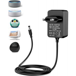 MEVRONISSHOP-Adaptateur secteur 15 W pour Echo Dot (3e/4e g&eacute;n&eacute;ration), Show 5, Dot horloge, Kids Edition, Spot et Fire TV Cube - Neuf