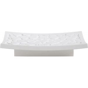 KAL-, Porte-Savon Décoratif En Polyrésine Élégant Et Moderne, Idéal Pour La Salle De Bain, Dimensions Pratiques De 12,5 X 8,5 X 2,2 Cm, Finition Blanche Mate, Résine, Blanc Mat - Neuf