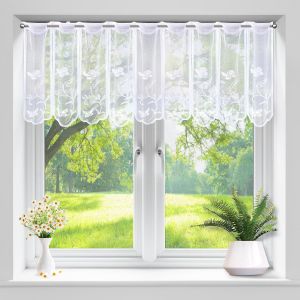 Eryi-Rideau Brise-Bise Semi-Transparents Rideaux Cuisine Avec ?illets Rideaux Pour Petites Fenêtres Chambre Cuisine Bistrot 45 * 144cm(Bxl) - Neuf