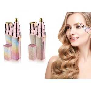 &Eacute;pilateur &Eacute;lectrique Et Tondeuse &Agrave; Sourcils 2 En 1 Avec Lumi&egrave;re Led Et Batterie Rechargeable - Neuf