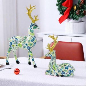 D&eacute;cor &Agrave; La Maison Des Cerfs Sculpture D'Int&eacute;rieur D'Affichage Pour Salon De Table, D&eacute;cor De Style Rustique Figurine - Neuf