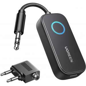 Émetteur Jack Bluetooth 5.2 Pour Tv Transmetteur Récepteur 2 En 1 Voiture Prise Aux 3.5 Mm Adaptateur Audio Compatible Avec Avion Casque Écouteur Enceinte Haut-Parleur - Neuf