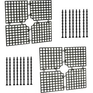 LETNERNY-Grille Protection Pot Fleurs Cache - Découpables Protecteur Aavec Piquets Pour L'Intérieur Et L'Extérieur Protéger Les Enfants Animaux Domestiques, 30X30Cm, 2 Pièces, Noir - Neuf