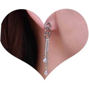Kal-Boucles D'oreilles Boho Longue Cha&icirc;ne Cz Boucles D'oreilles Mariage Chandelier Boucles D'oreilles En Cristal Boucles D'oreilles Pampilles Strass Boucles D'oreilles Pendantes Boucles - Neuf