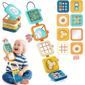 JGD-Cube d'activit&eacute; b&eacute;b&eacute;, 8 in 1 Busy Board Jouet Montessori, Jouets de Voyage en Avion pour Enfants, Jeux &Eacute;ducatif Jouets d'Activit&eacute; et de D&eacute;veloppement, Cadeau pour Filles & Gar&ccedil;ons 1 2 3 Ans - Neuf