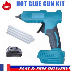 Pistolet &agrave; colle &eacute;lectrique, pistolet &agrave; colle sans fil &agrave; chauffage rapide avec 1 batterie 18 V et 10 b&acirc;tons de colle pour le scellage, les r&eacute;parations, les loisirs cr&eacute;atifs, le bricolage - Neuf