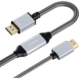 VornixorSarlshop-C&acirc;ble HDMI vers Displayport, 2M Adaptateur HDMI Displayport 4K 60Hz Cordon HD MI M&acirc;le vers DP M&acirc;le avec USB Convertisseur HD MI to DP Unidirectionnel pour Xbox Series X, PS5, PS4 Pro - Neuf