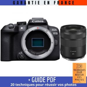 Canon EOS R10 + RF 85mm F2 Macro IS STM + Guide PDF '20 TECHNIQUES POUR RÉUSSIR VOS PHOTOS - Neuf