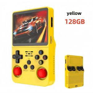 Console De Jeu Vidéo Portable Rétro R36s, Écran Ips De 3.5 Pouces, Lecteur De Poche Portable Avec Système Linux-Jaune 128gb - Neuf