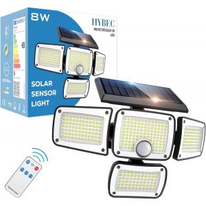 Sansh-- Lampe Solaire Avec Détecteur De Mouvement, Lampe Exterieur Solaire Detecteur De Mouvement, Lumiere Solaire Exterieur Detecteur De Mouvement, Eclairage Solaire Exterieur Avec Detecteur (Pack 1 - Neuf