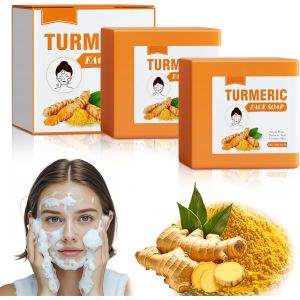 Lot De 2 Turmeric Kojic Acid Soap,Turmeric Soap,Savon Curcuma Visage,Savon À L'acide Kojique Au Curcuma,Pour Bain Éclaircissant Hydratant Rétrécissement Des Pores,2x100g - Neuf