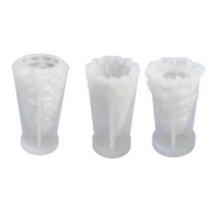 3pcs Arbres De No&euml;l Bougie Moule 3d Bricolage Silicone Bougie Moule R&eacute;sine Casting Moule No&euml;l Pin Arbres Soa - Neuf