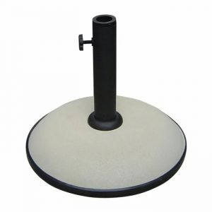 Base De Parasol Ronde En Ciment - Marbueno Summer - 36x29,5 Cm - 11 Kg - Blanc - Compatible &Oslash;30/35/38 Mm - Jardin - Neuf