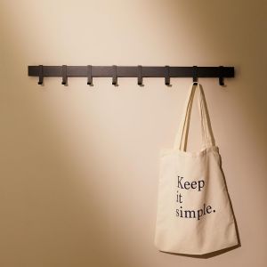 Design Hambourg Porte Manteau Mural I Porte-Manteau Moderne I Pat&egrave;re Murale avec Crochets Mobiles I Design Moderne | Noir Mat | 80 cm - Neuf