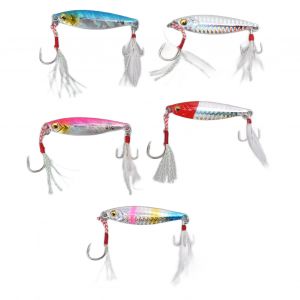 Lot De 5 Leurres De Peche Artificiels Avec Hamecon, 21 G, Pour Eau Douce, Pour Bar - Neuf