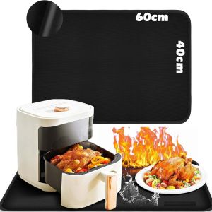 AYUHR-60x40cm Tapis Résistant à la Chaleur,Tapis Ignifuge,pour Friteuse à Air, Tapis Résistant à la Chaleur,pour Machine à Café, Tapis Ignifuge Silicone Antidérapant Imperméable, Tapis - Neuf