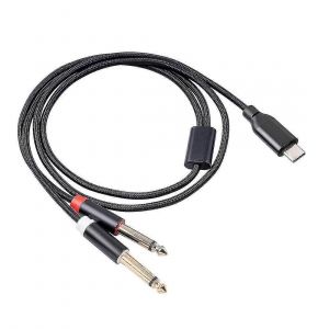 C&acirc;ble audio st&eacute;r&eacute;o USB Type-C vers double 6,35 mm 1 m pour instruments et interfaces - Neuf