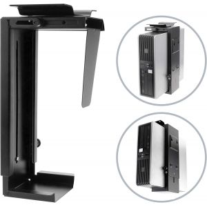 Ac65-0002-Vces Support D'Unit&eacute; Centrale D'Ordinateur Sous Table Ou Fixation Murale R&eacute;glable Noir 88-203 Mm - Neuf