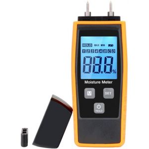 Testeur d'humidité, testeur d'humidité pour murs et bois, compteur de fuites, humidité, mortier de ciment, détecteur de teneur en eau avec écran LCD MNS - Neuf