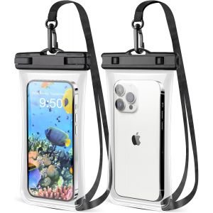 Pochette &Eacute;tanche Smartphone [Lot De 2],Sac &Eacute;tanche Ipx8 Pour T&eacute;l&eacute;phone [Cadre 3d Sans Soudure] Coque Waterproof Pour Iphone 15 Pro Max 14 13 Galaxy S24 S23 Ultra,Jusqu'&agrave; 6.9"".[K188] - Neuf