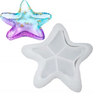 Moule De Stockage De Plat D'&eacute;toile De Mer, Moule En Silicone Dessous Verre Irr&eacute;gulier Silicone Moule R&eacute;sine &Eacute;poxy Dessous De Verre Moule De Silicone D'artisanat D&eacute;coratif De Bricolage Ornements - Neuf