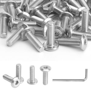 CHECARZHN--NO1-Lot De 30 M6 X 20Mm Vis À Tête Hexagonale Inox M6 Vis Tete Plate Inoxydable 304 Boulon M6 Pour Meubles À La Maison Appareils Mécaniques Avec Clé À Tête De Tournevis - Neuf