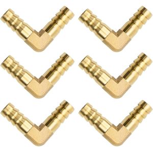 CHECARZHN--NO1-6 Pièces Raccords De Tuyau Coudés En Laiton 10Mm, Raccord Laiton Pour Liquides Et Gaz,90°En Forme De L,Tuyau Connecteur Pour Tuyaux D'Eau,D'Air Et D'Huile - Neuf