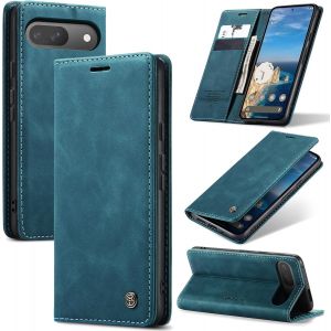 Case For Google Pixel 10 Pro 5g Premium Leather Protective Pouch Wallet Flip Case Magnetic Case Cover For Google Pixel 10 Pro, Blue Green - Neuf