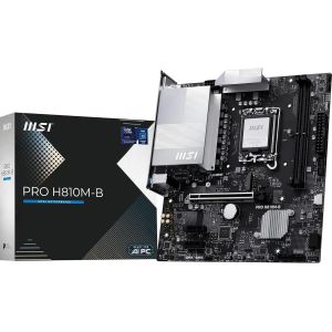 Pro H810M-B Carte M&egrave;re Micro-Atx-Pour Processeurs Intel Core Ultra (S&eacute;rie 2),Lga 1851-M&eacute;moire Ddr5 (6400+Mt/S Oc),Pcie 5.0 X16,M.2 Gen4,2,5G Lan - Neuf