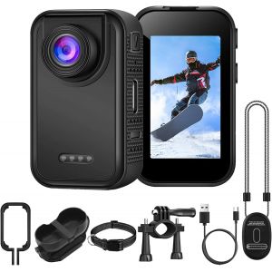 Mevronisshop-Mini Cam&eacute;ra Sport Ultral&eacute;g&egrave;re 1080p,Camera Chat Collier,&Eacute;cran Hd Ips 1,47 Pouces,Grand Angle De 130 Degr&eacute;s, Pour Vlog, Cyclisme, Aventurier Et Animals - Neuf