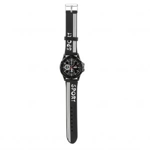 Jis Hommes Femmes Sport Analogique Quartz Montre Bracelet Silicone Boîtier En Métal Montre-Bracelet Cadran Noir - Neuf