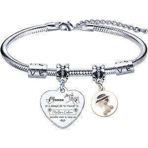 Eryi-Cadeau Fete Des Meres Maman Bracelets Cadeaux Maman Cadeau De Fête Des Mères Bracelet Maman Femmes Bijoux Bracelet Mère Cadeau D'anniversaire Maman D'amour - Neuf
