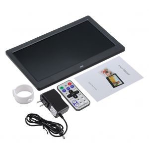 Cadre photo numerique 10 pouces HD 1024 x 600, reveil, lecteur de musique et de films (noir, prise americaine) - Neuf
