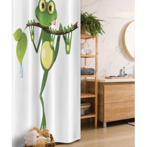 Animal De Rideau De Douche, La Jungle Tropicale De La Nature De La Forêt D'art Vivant, Des Petites Grenouilles Sur Les Branches, Tissu De Salle De Jeux Avec Ce Décor De Crochets, - Neuf
