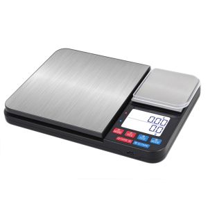 Letnerny-Balance De Cuisine Numérique Rechargeable Avec Deux Plateaux De Pesée 12 Unités De Pesée, Plateau En Acier Inoxydable, Affichage Rétroéclairé Clair Pour Les Aliments, Les Herbes Médicinales - Neuf