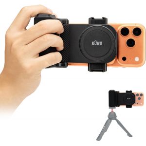 LORANKA-Grand Support pour Smartphone avec D&eacute;tachable T&eacute;l&eacute;commande, Poign&eacute;e Magn&eacute;tique avec Griffe pour Prise de Vue iPhone Android de 59 &agrave; 85mm de Largeur (Noir) - Neuf