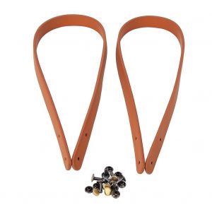 2 Pcs Sac Sangle À Main En Cuir Fendage DIY Fait À La Main Sac À Main Pièces avec 8 Ensemble Bronze Rivets(Brun Jaune) - Neuf