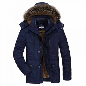 Manteau En Coton Rembourré Pour Homme,Veste À Capuche,Longue Doublure En Laine,Parkas De Neige,Fourrure En Peluche,Extérieur,Hiver - Neuf
