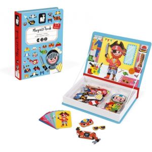 ERYI-- Magneti'Book Garçon - Jeu Educatif Magnétique 36 Pièces - Apprentissage Motricité Fine Et Imagination - Dès 3 Ans, J02719, Bleu - Neuf