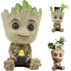 ERYI-Groot Pot De Fleurs, Baby Groot Décoration, Baby Groot Figurine D'Action, Groot Pot De Fleurs Avec Trou Décoratif, Groot Guardians Of The Galaxy, Pour Maison, Bureau, Décoration Intérieure (M2) - Neuf
