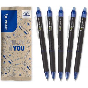 Tianyi-- Lot De 5 Frixion Point Clicker 0,5 - Stylo Rétractable À Encre Thermosensible Effaçable - Bleu - Stylo Rechargeable - Pointe Fine - Neuf
