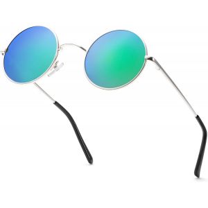Lunettes De Soleil Rondes Polarisées Pour Homme Et Femme - Lunettes De Soleil Rétro En Métal Hippie Pour Conduite Et Voyage - Neuf
