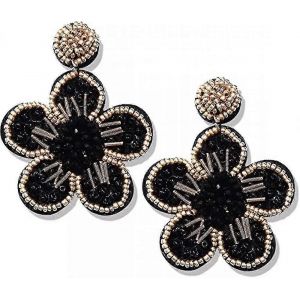 Boucles D'oreilles Pendantes Perles Déclaration Boucles D'oreilles Fleur Perlée Colorée Fait À La Main Bohême Tropical Perles Boucles D'oreilles Pour Femme - Neuf